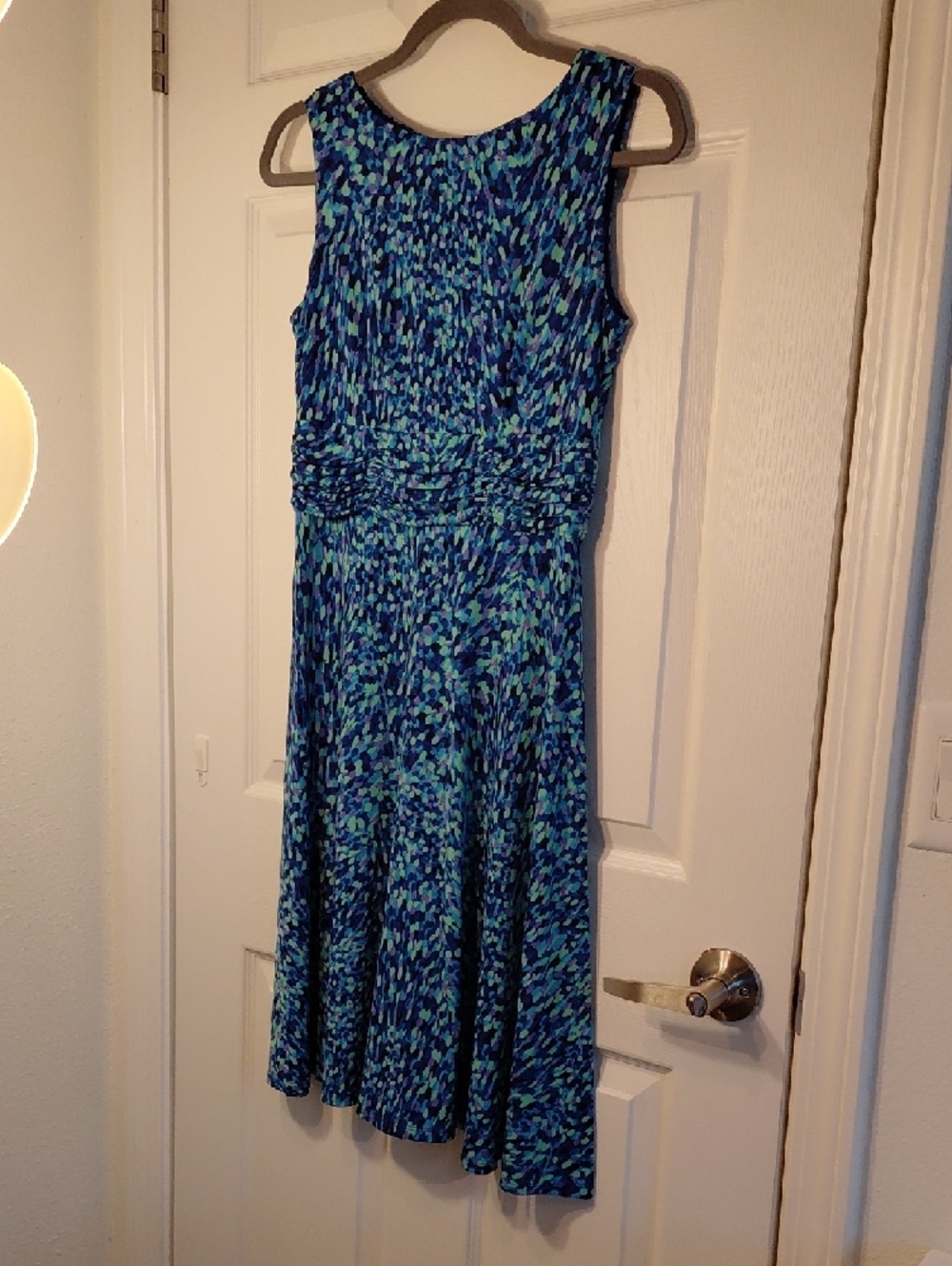 Jessica Howard Blue & Teal Printed Sleeveless Midi Dress